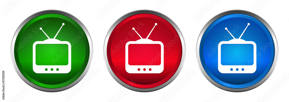 TV icon supreme round button set design illustration TV icon supreme round button set design illustration