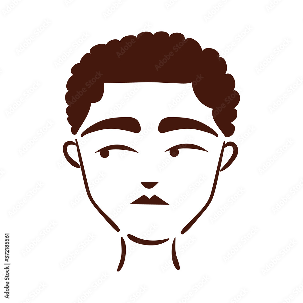 young afro man ethnicity silhouette style icon young afro man ethnicity silhouette style icon