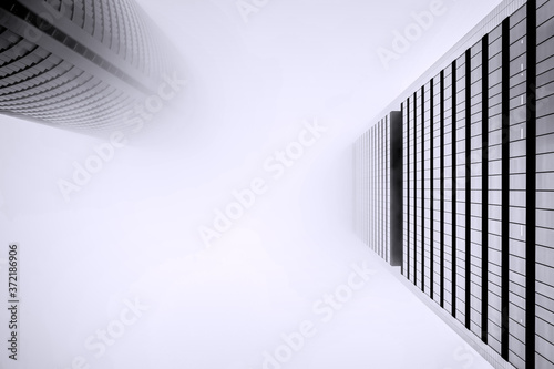Fototapeta Naklejka Na Ścianę i Meble -  Portrait of Minimalist Building Architecture | Black & White