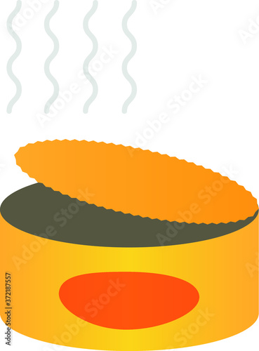 Surströmming or fermented Baltic herring. Smelly can in vector. Swedish traditional food.