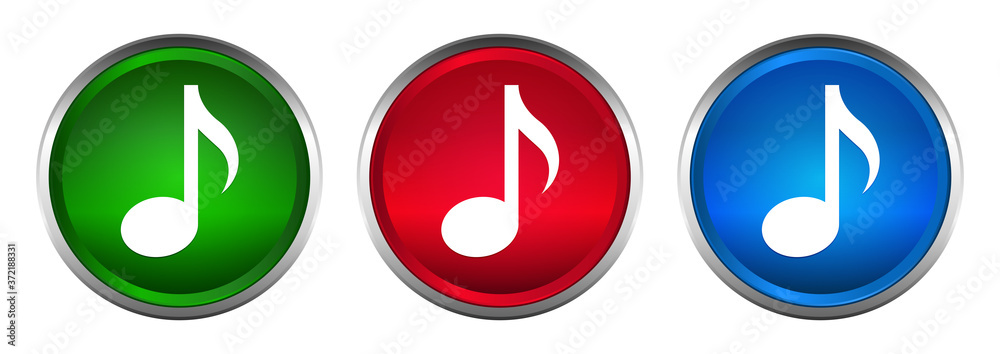 Music icon supreme round button set design illustration Music icon supreme round button set design illustration