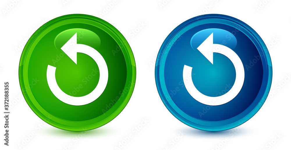 Refresh arrow icon artistic shiny glossy blue and green round button set Refresh arrow icon artistic shiny glossy blue and green round button set