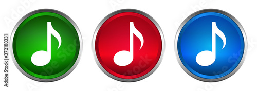 Music icon supreme round button set design illustration