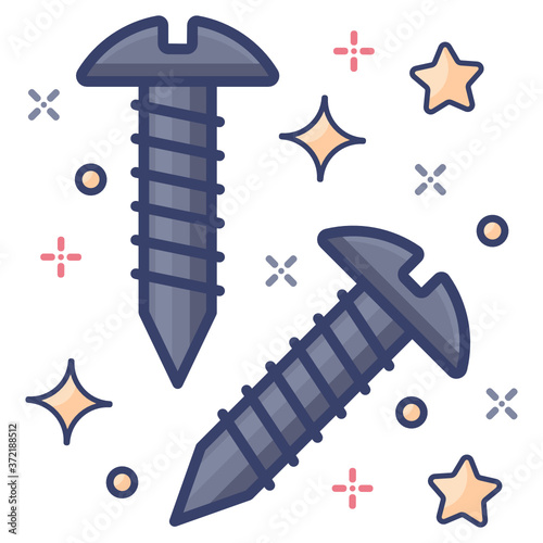 
Screw bolts icon in trendy style, editable vector 
