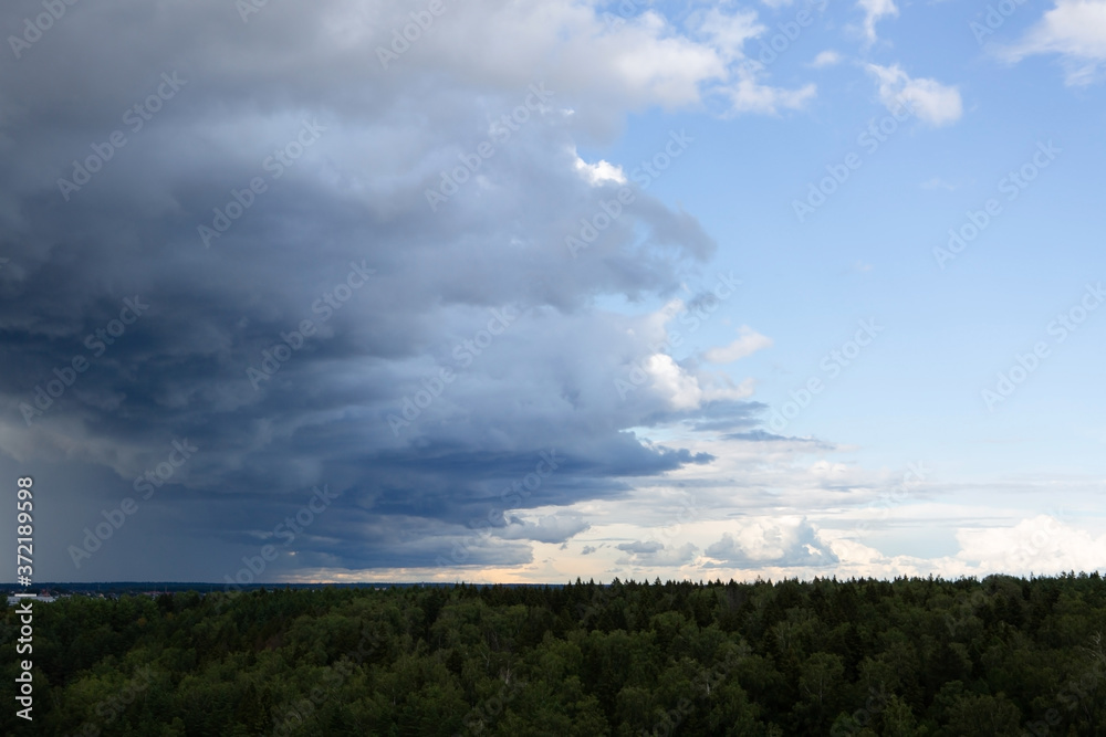 Obraz premium Big cloud over the forest
