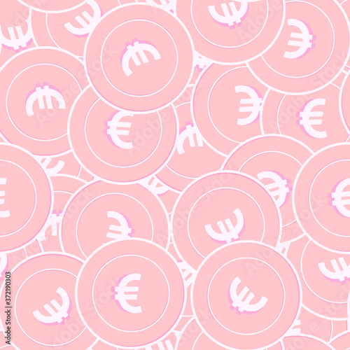 European Union Euro copper coins seamless pattern.
