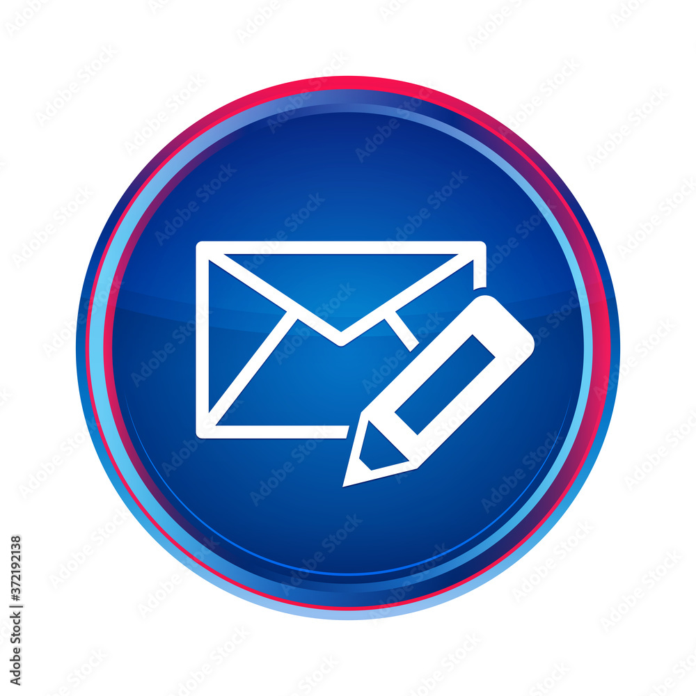 Edit email icon silky blue round button aqua design illustration Edit email icon silky blue round button aqua design illustration