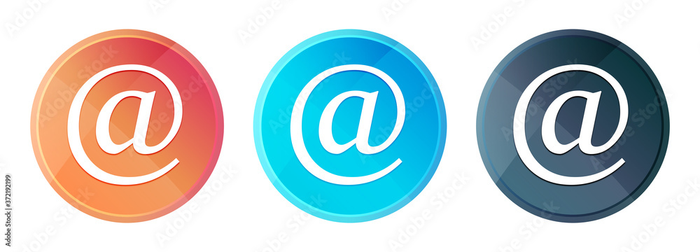 Email address icon steam mist round button set shiny illustration Email address icon steam mist round button set shiny illustration