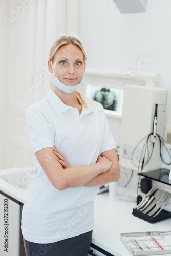 Attractive young dentist or dental nurse