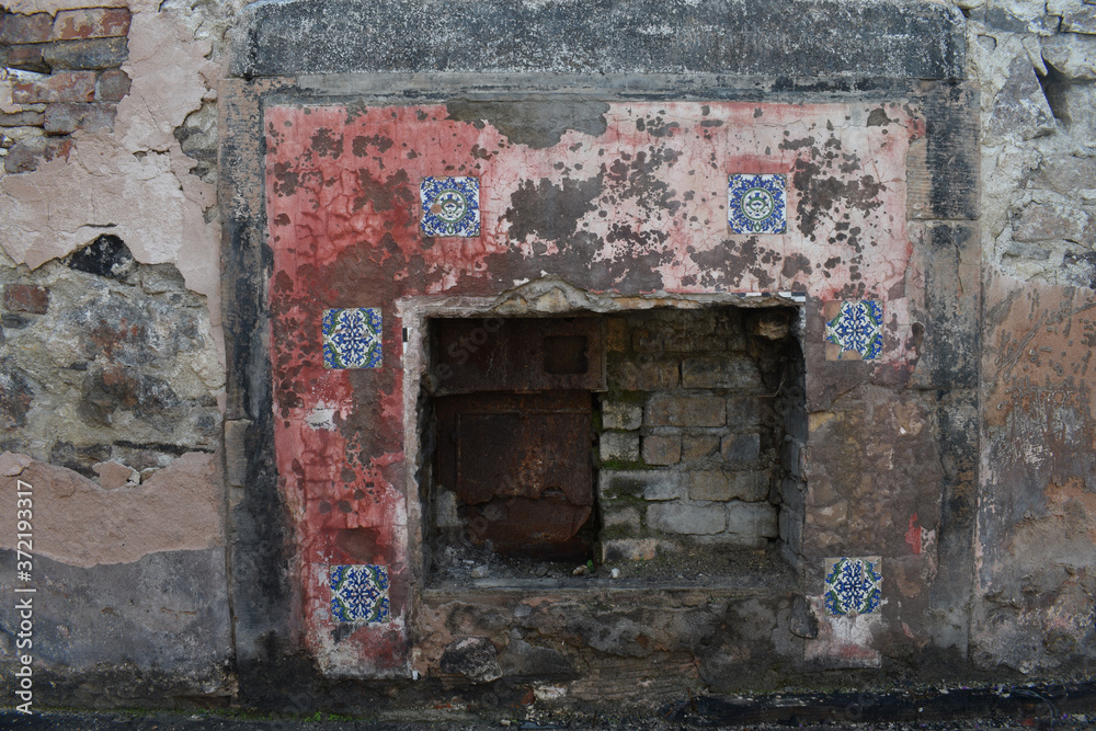 A Victorian fireplace within a ruin in the Scottish Highlands
