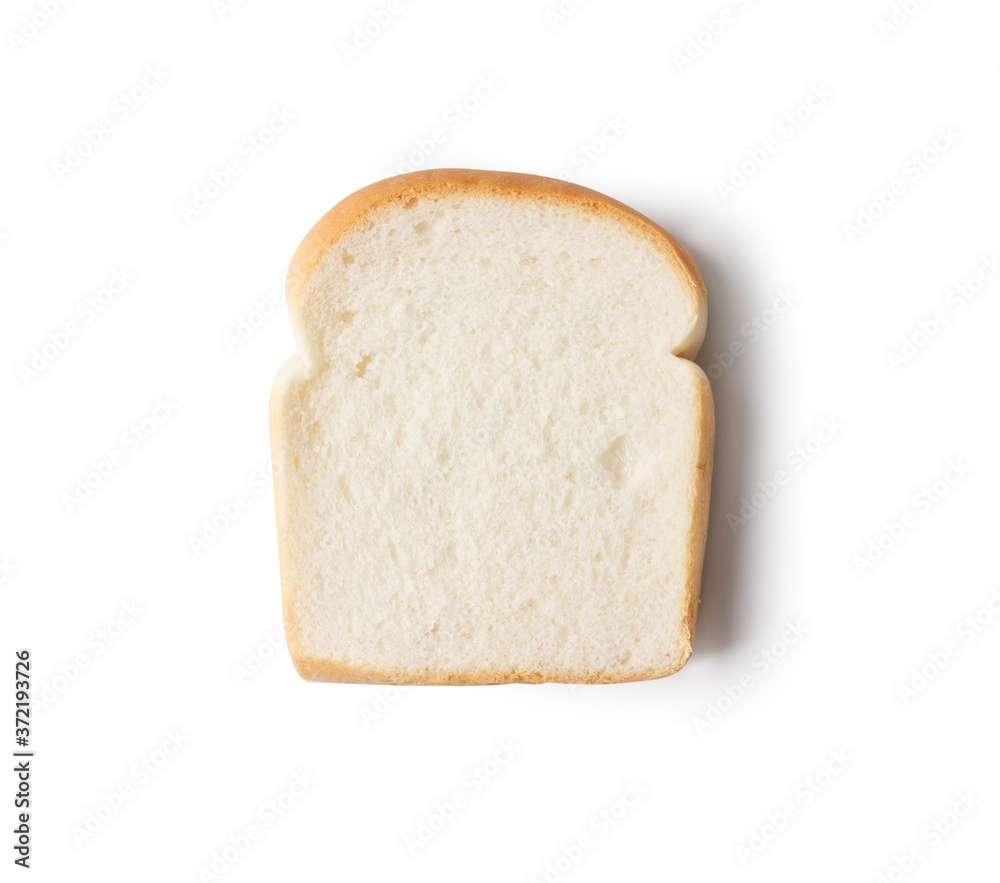 top view bread breakfast bakery on white isolated