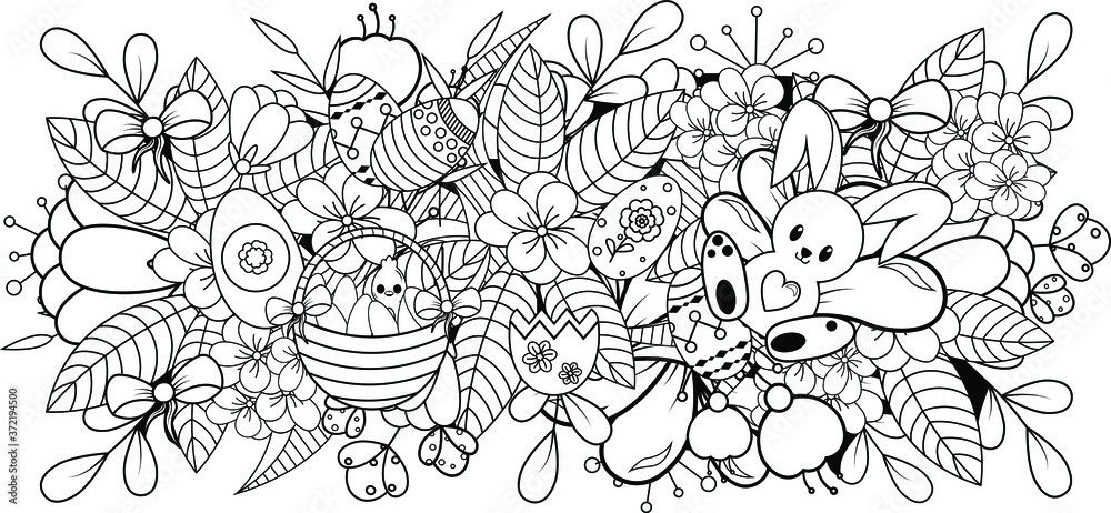 Fototapeta premium Coloring page for easter