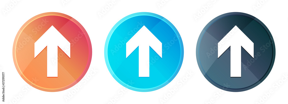 Upload arrow icon steam mist round button set shiny illustration Upload arrow icon steam mist round button set shiny illustration