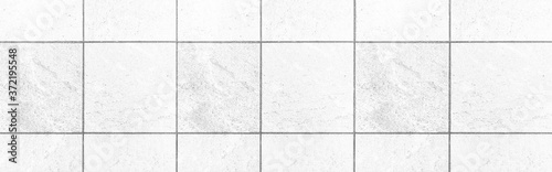 Panorama of White marble stone tile floor texture and seamless background