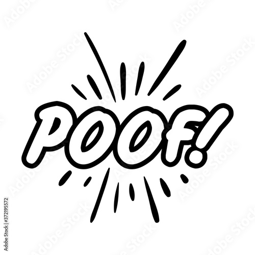 poof expresion word pop art line style