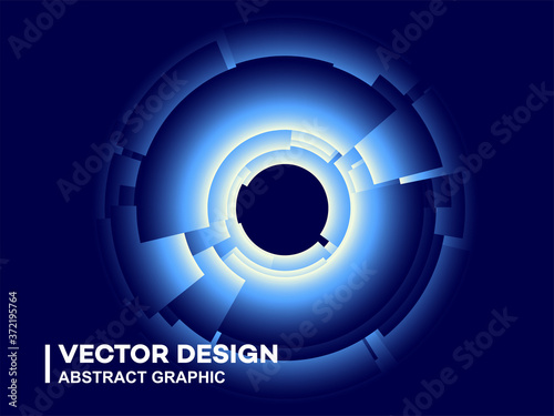 Glowing circle abstract background, future and technology concept