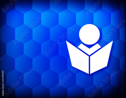 Elearning icon hexagon creative abstract blue background seamless hexagonal illustration design