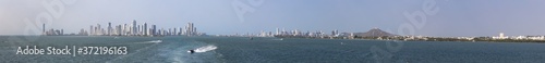 Panoramic view of the harbour and new town as seen from the sea, Cartagena, Colombia © Ian Kennedy