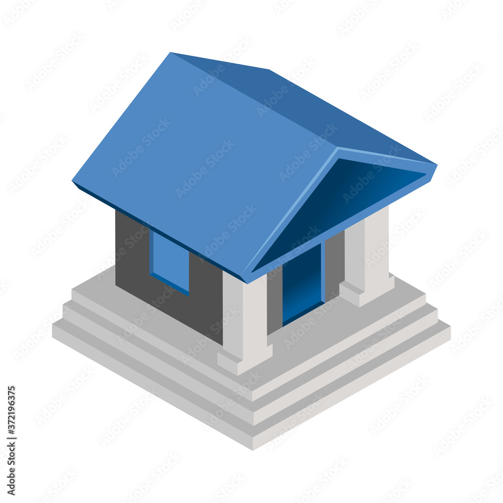 Business & Finance, Bank, Isometric 3D icon. Business & Finance, Bank, Isometric 3D icon.