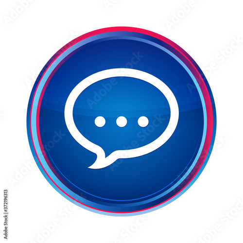 Talk icon silky blue round button aqua design illustration