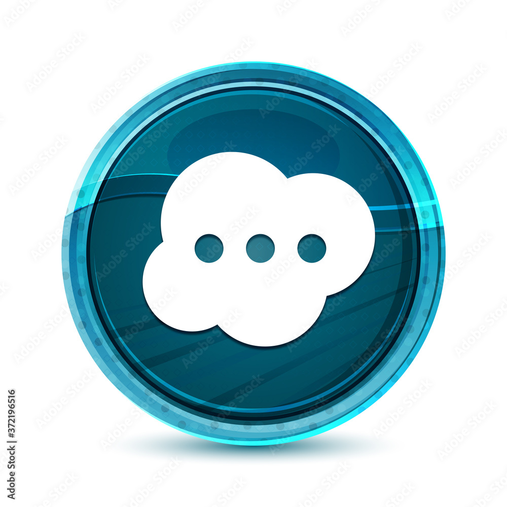 Brain icon elegant glass blue round button vector design illustration