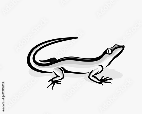 Lizard iguana gecko drawing art logo symbol illustration