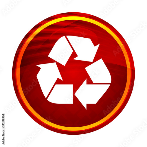 Recycle icon creative red round button illustration design