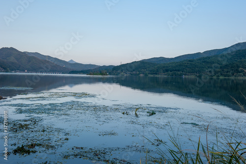 The beautiful landscape of calmly lake.