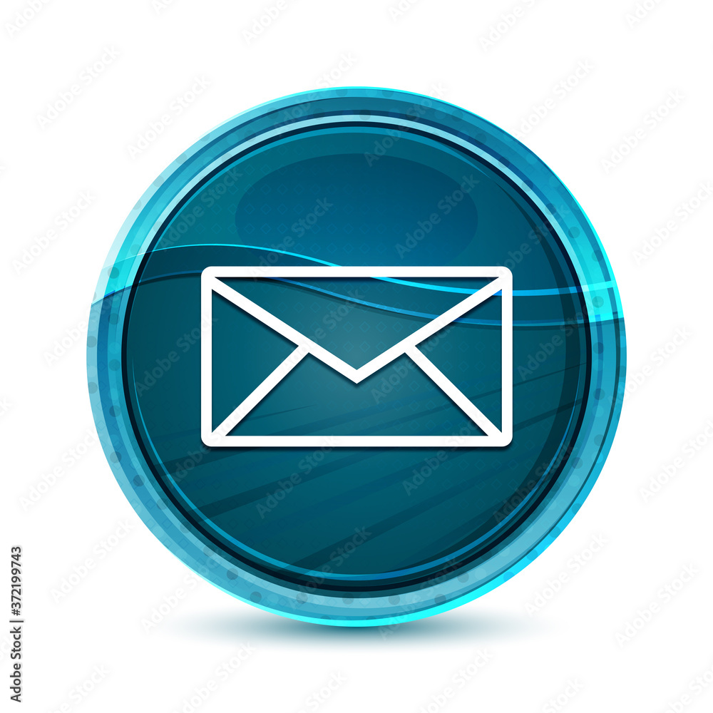 Email icon elegant glass blue round button vector design illustration Email icon elegant glass blue round button vector design illustration