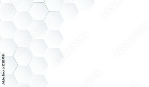 vector white background with hexagons,Embossed Hexagon,Technology hexagon futuristic science style.