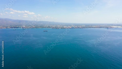 View from the sea to the city of Zamboanga.A major city on the island of Mindanao. Mindanao, Philippines. photo