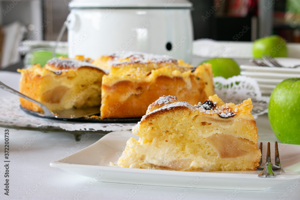 fresh baked apple cake filled with sour cream fresh baked apple cake filled with sour cream