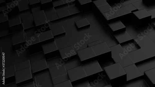 abstract black 3d background with cubes