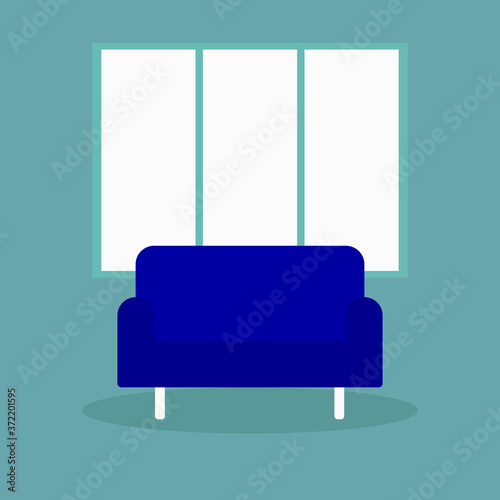 Sofa in the room by the window