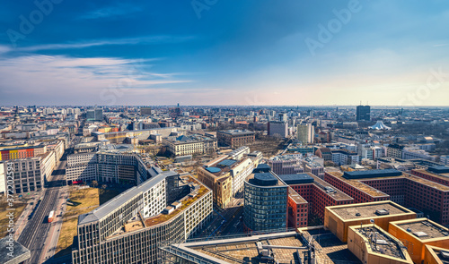 Photography summer panorama of Berlin, seen from Potsdamer Platz