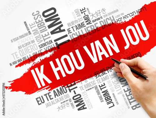 Photography Ik hou van jou (I Love You in Dutch) word cloud in different languages