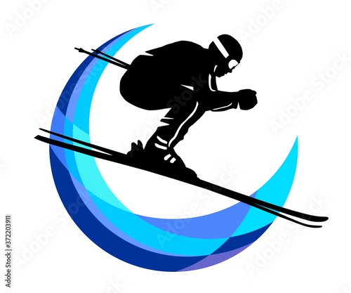 Skiing sport graphic - 143