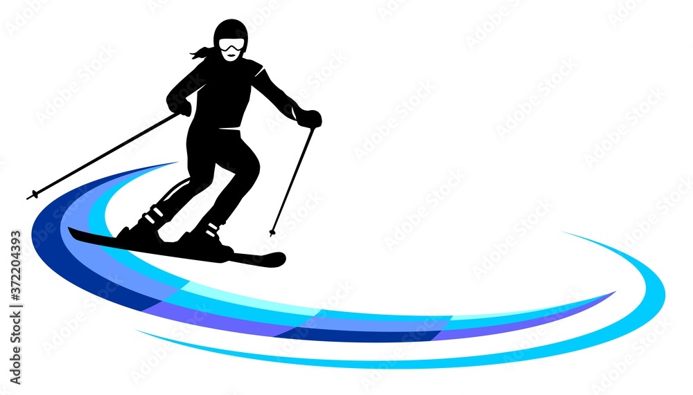 Skiing sport graphic - 150