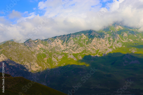 Beautiful mountain landscape high in the mountains of North Ossetia