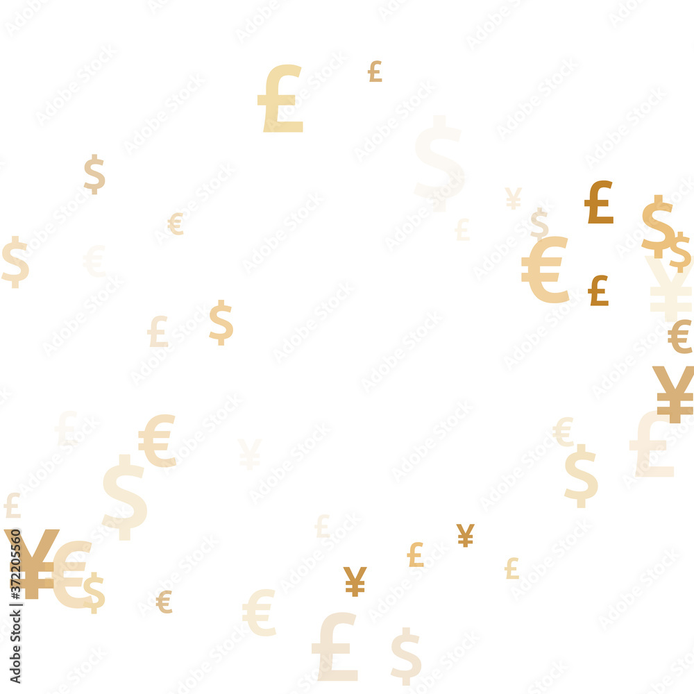 Euro dollar pound yen gold signs flying money vector design. Payment concept. Currency icons 