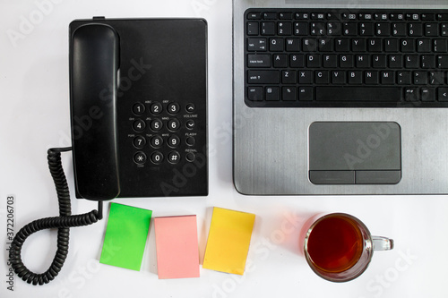 mobile phone and keyboard in an office environment