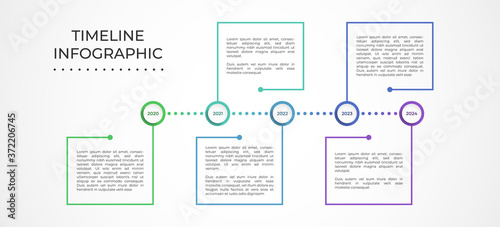 Timeline infographics template. Presentation business infographic with 5 sections. Vector design for brochure, diagram, workflow, web design, annual report.