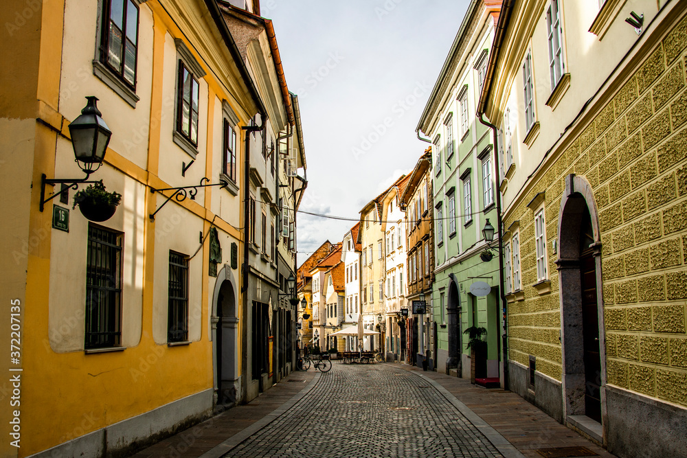 Narrow street of Old European City