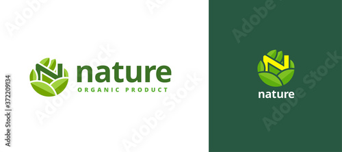 Nature logo with N in hand palm