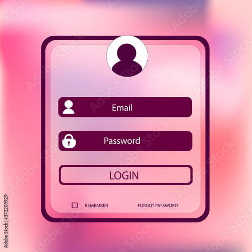 Login to your account on the website or in the application
Enter login and password. Icon with user photo, providing personal data. Account registration Website interface elements. Vector image.
