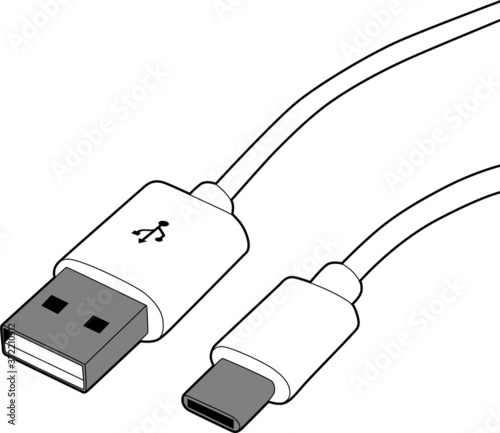 Professional Charger Cable Illustration - Mobile, charge, power, vector, usb-c