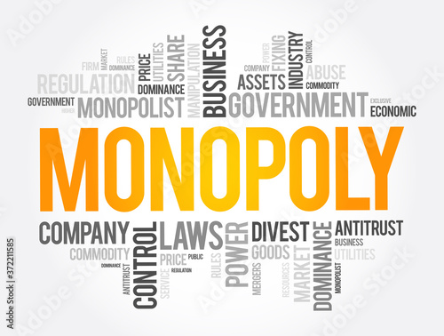 Monopoly word cloud collage, business concept background
