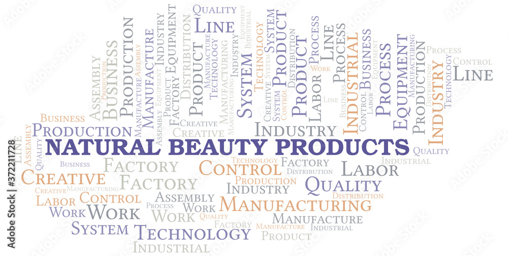 Fototapeta premium Natural Beauty Products word cloud create with text only.