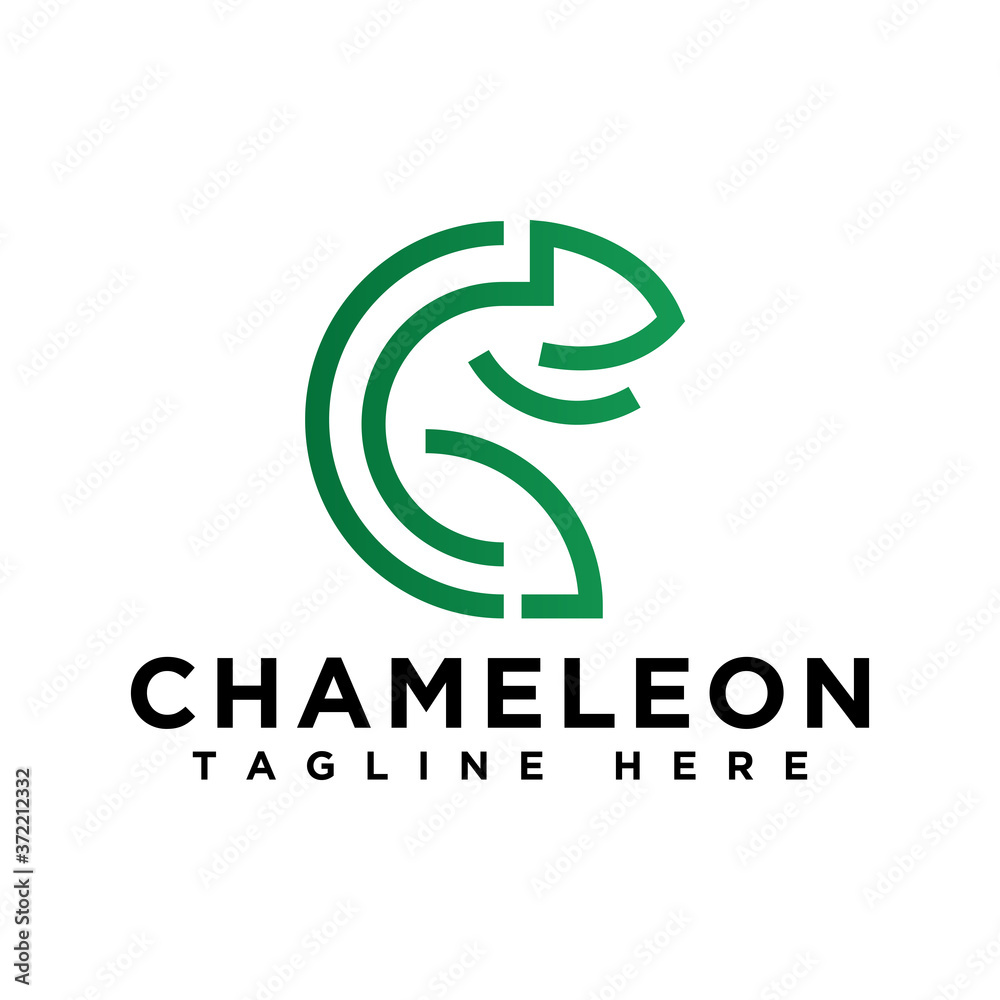 creative abstract outline chameleon logo design creative abstract outline chameleon logo design