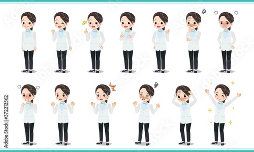 白衣を着た若い女性
